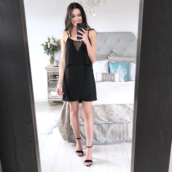 Mango Dresses & Skirts - Black Lace Detail Dress